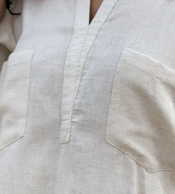 Silver Hoops Kurta Set in Off-White 1