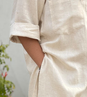 Silver Hoops Kurta Set in Off-White 2