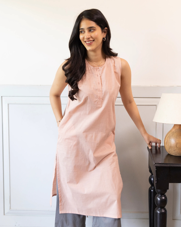 First Rain Kurta in Dusty Pink