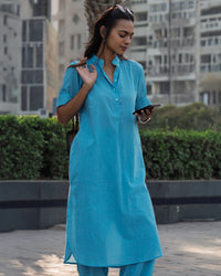 Butter Toast Kurta in Aqua Blue