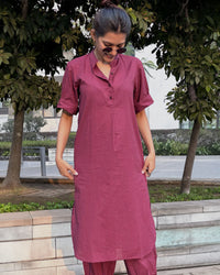 Butter Toast Kurta in Burgundy