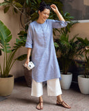 Ink Pen Kurta in Blue