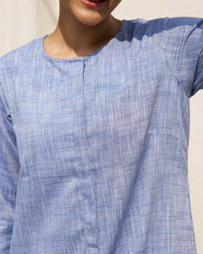 Ink Pen Kurta Set in Blue