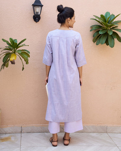 Ink Pen Kurta in Lilac