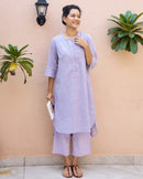 Ink Pen Kurta in Lilac