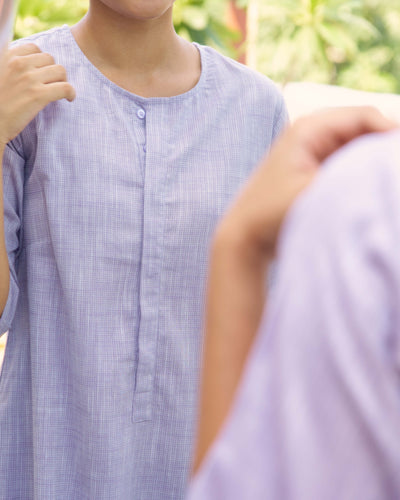 Ink Pen Kurta in Lilac