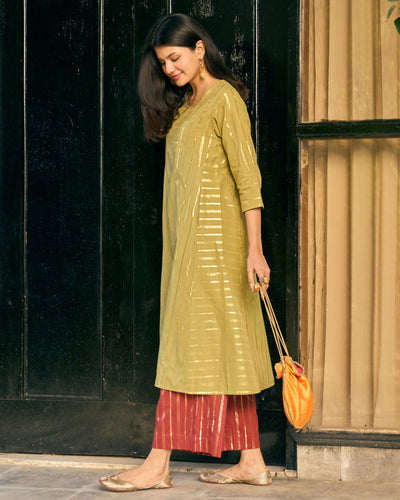 Kaju Katli Kurta in Sage Green