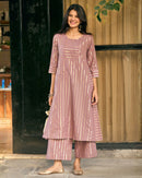 Kaju Katli Kurta Set in Deep Lilac