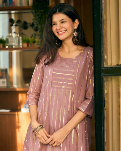 Kaju Katli Kurta in Deep Lilac