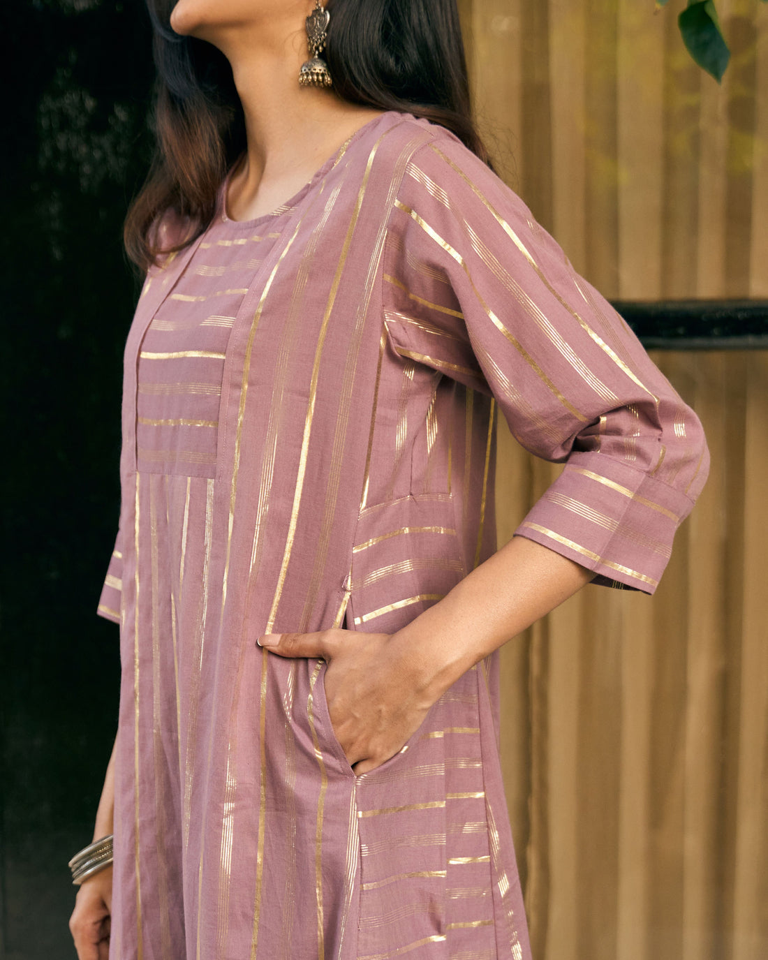 Kaju Katli Kurta Set in Deep Lilac