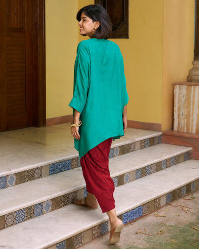 Lifafa Set in Emerald Green & Ruby Red