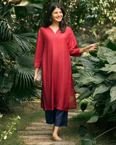 Lifafa Straight Pants in Navy