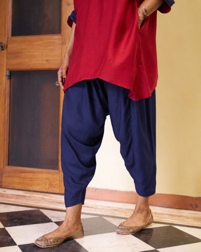 Lifafa Set in Ruby Red & Navy