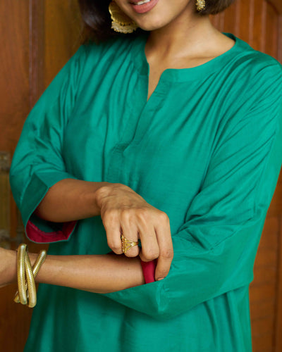 Lifafa Co-ord Set in Emerald Green