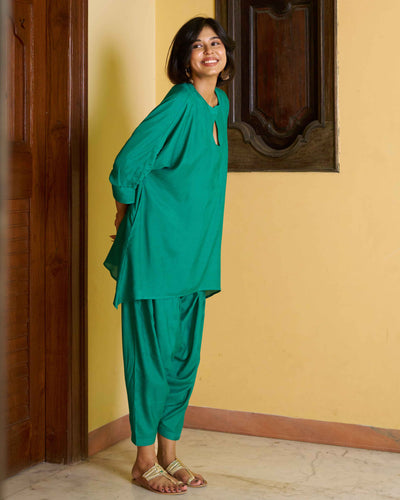Lifafa Co-ord Set in Emerald Green