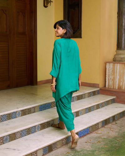 Lifafa Co-ord Set in Emerald Green