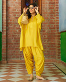 Lifafa Co-ord Set in Mustard