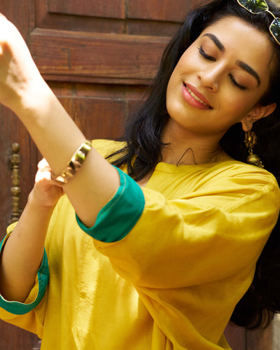 Lifafa Kurta in Mustard
