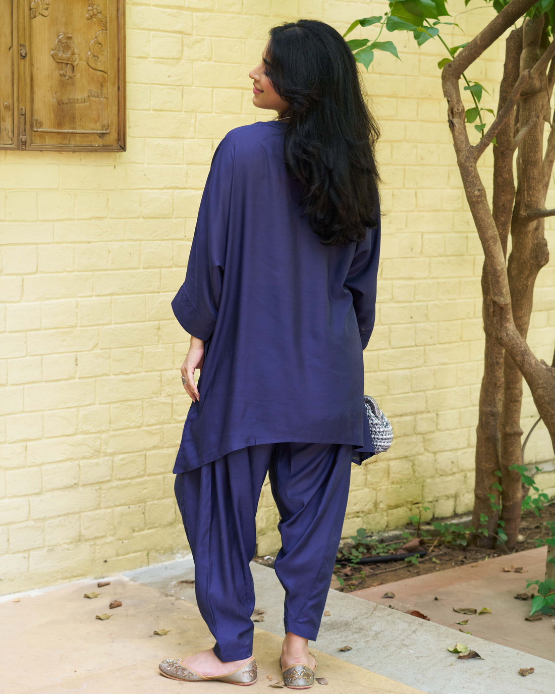 Lifafa Co-ord Set in Navy