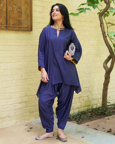 Lifafa Co-ord Set in Navy