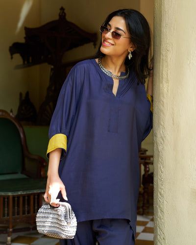 Lifafa Co-ord Set in Navy