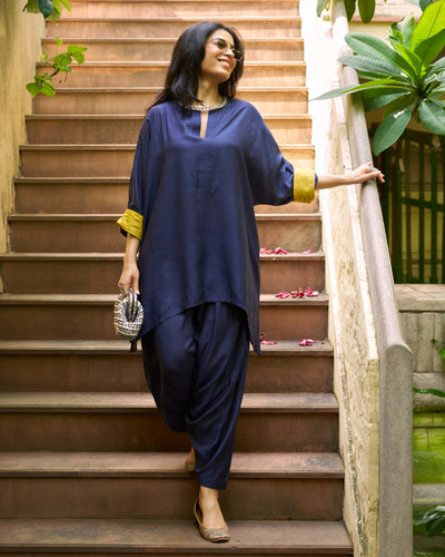 Lifafa Co-ord Set in Navy
