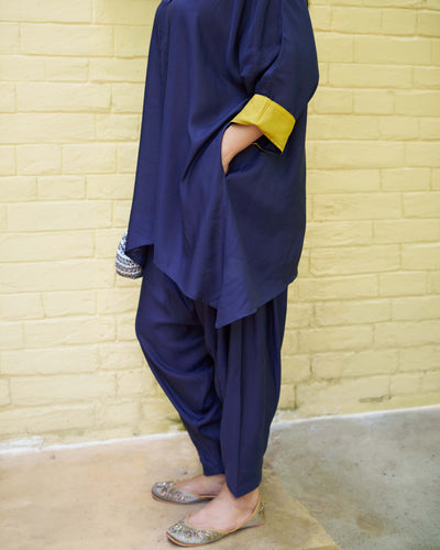 Lifafa Co-ord Set in Navy