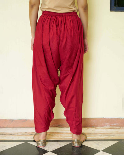 Lifafa Pants in Ruby Red
