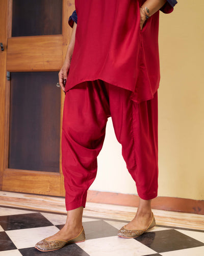 Lifafa Co-ord Set in Ruby Red