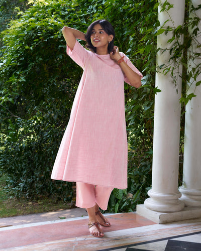 Long Weekend Kurta Set in Dusty Pink