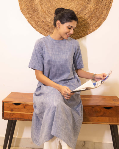 Long Weekend Kurta Set in Blue