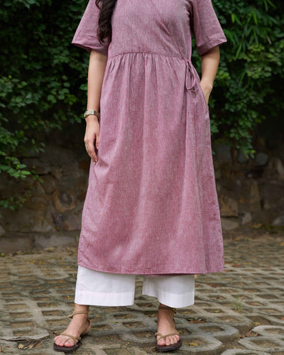 Pitara Co-ord Set in Burgundy with Ivory Pants