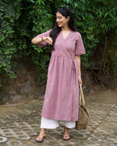 Pitara Co-ord Set in Burgundy with Ivory Pants
