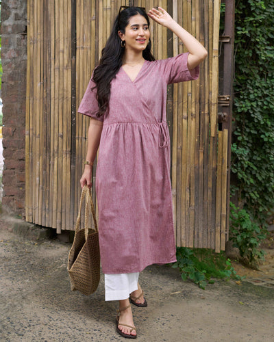 Pitara Co-ord Set in Burgundy with Ivory Pants