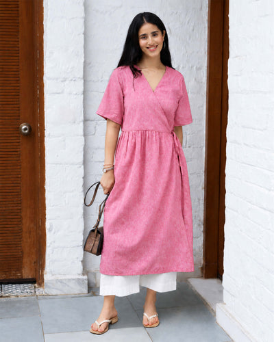 Pitara Co-ord Set in Spring Pink with Ivory Pants