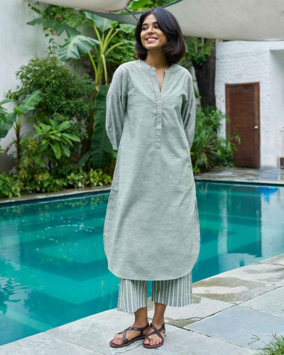 Playlist Kurta Set in Unplugged Green
