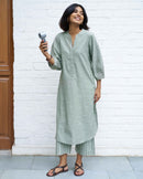 Playlist Kurta Set in Unplugged Green
