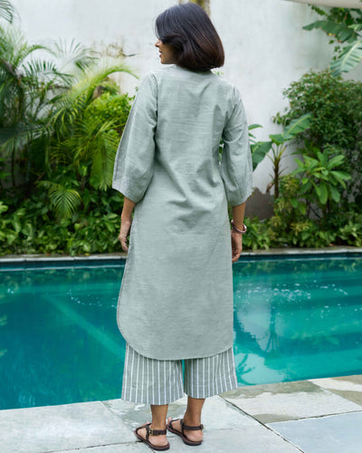 Playlist Kurta Set in Unplugged Green