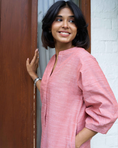 Playlist Kurta Set in Orange Wave
