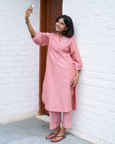 Playlist Kurta Set in Orange Wave