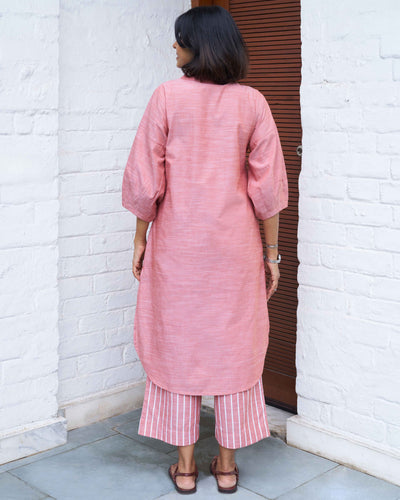 Playlist Kurta Set in Orange Wave