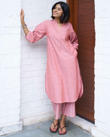 Playlist Kurta in Orange Wave