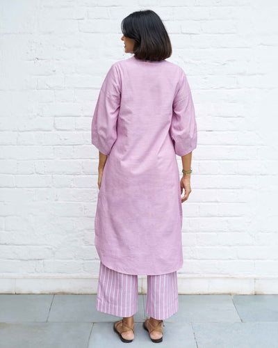 Playlist Kurta Set in Pink Vinyl