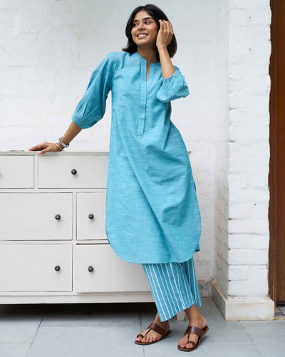 Playlist Kurta Set in Indie Teal