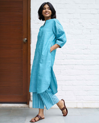 Playlist Kurta Set in Indie Teal