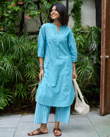 Playlist Kurta Set in Indie Teal