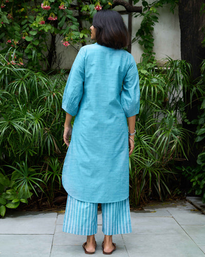 Playlist Kurta Set in Indie Teal
