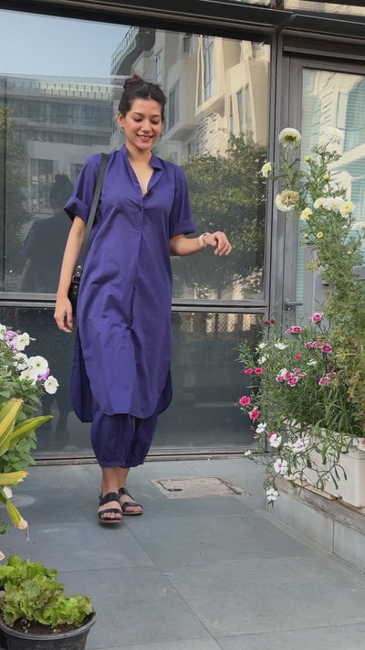 Butter Toast Kurta Co-Ord Set in Ink Blue
