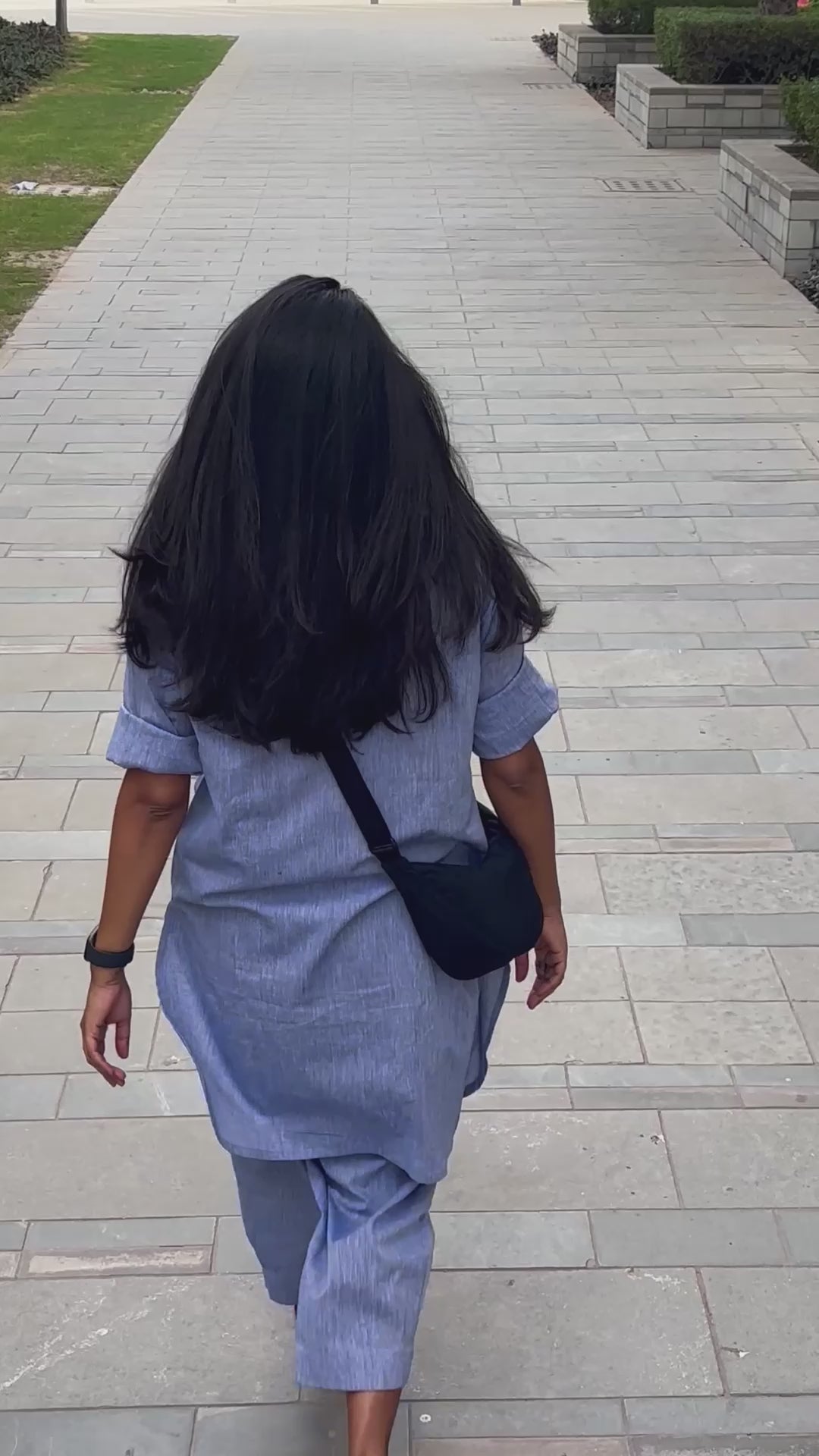 Silver Hoops Kurta Set in Blue