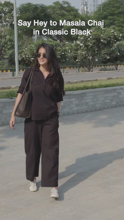 Masala Chai Co-Ord Set in Black